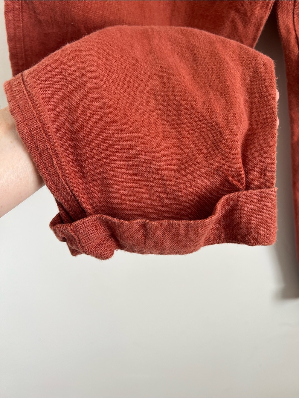 notPERFECTLINEN Everest 100% Linen Overalls Jumpsuit [size S] Rust Terracotta - Picture 4 of 7
